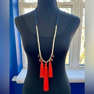 Tassel & Mixed Bead Necklace